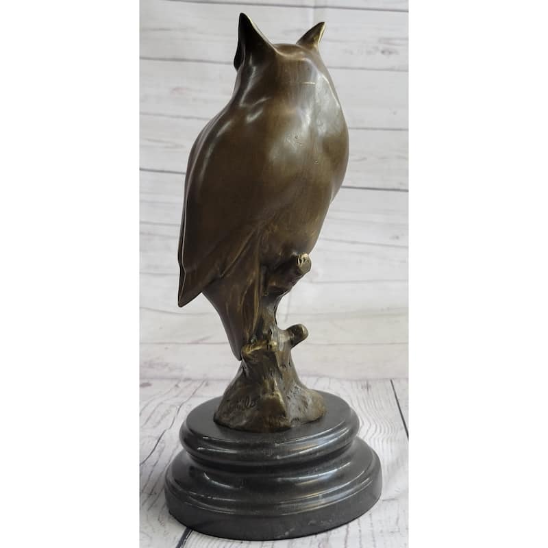 Original Milo Abstract Modern Art Owl Bird Bronze Sculpture Marble Statue Figurine 12 Inches X 5.5 Inches
