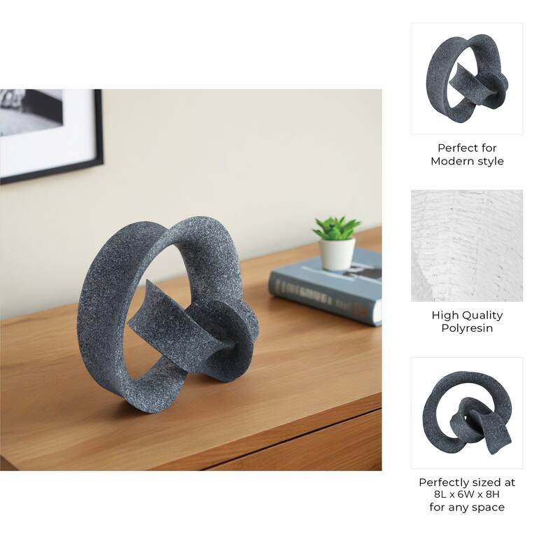 Resin Sculpture with Abstract Looped Decorative Stylish Art Object