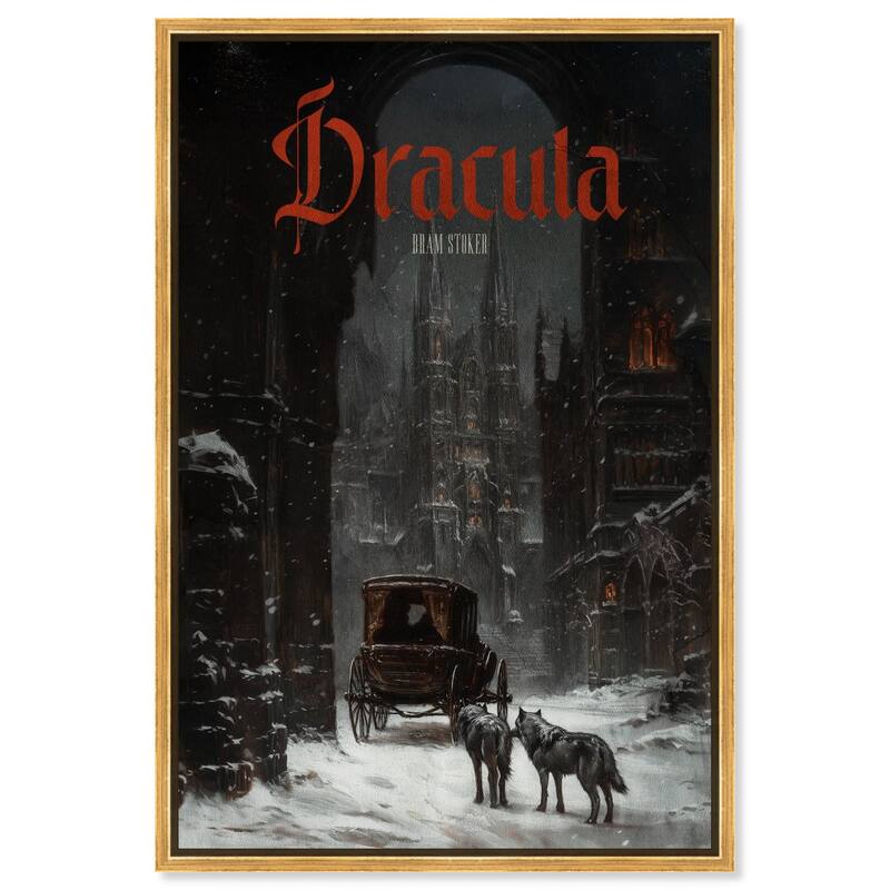 Dracula Gothic Cover Canvas by Art Remedy - Gold - 36" x 54"