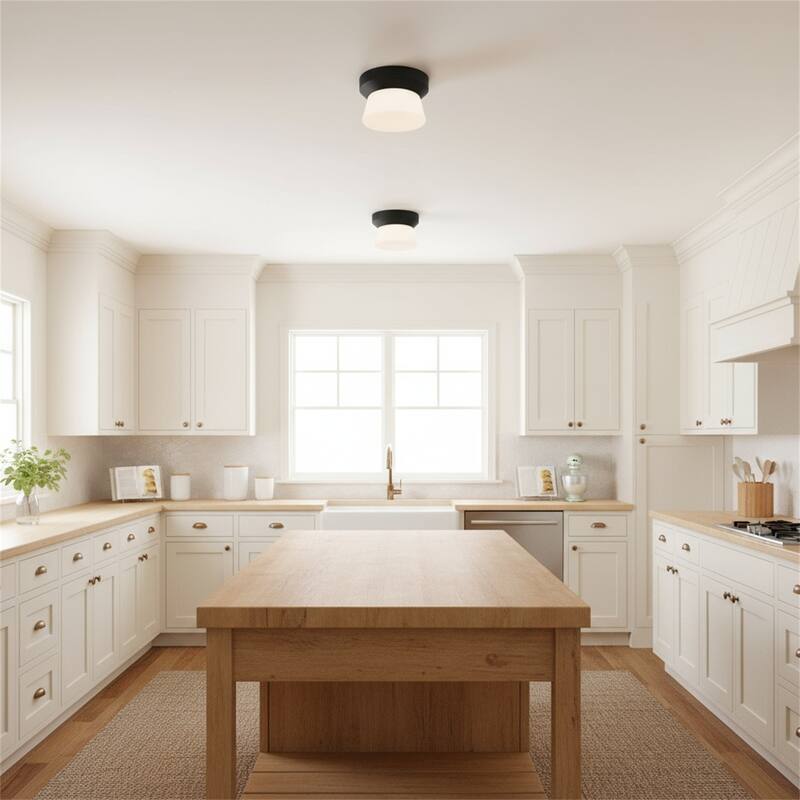 7 inch Black Integrated LED Flush Mount