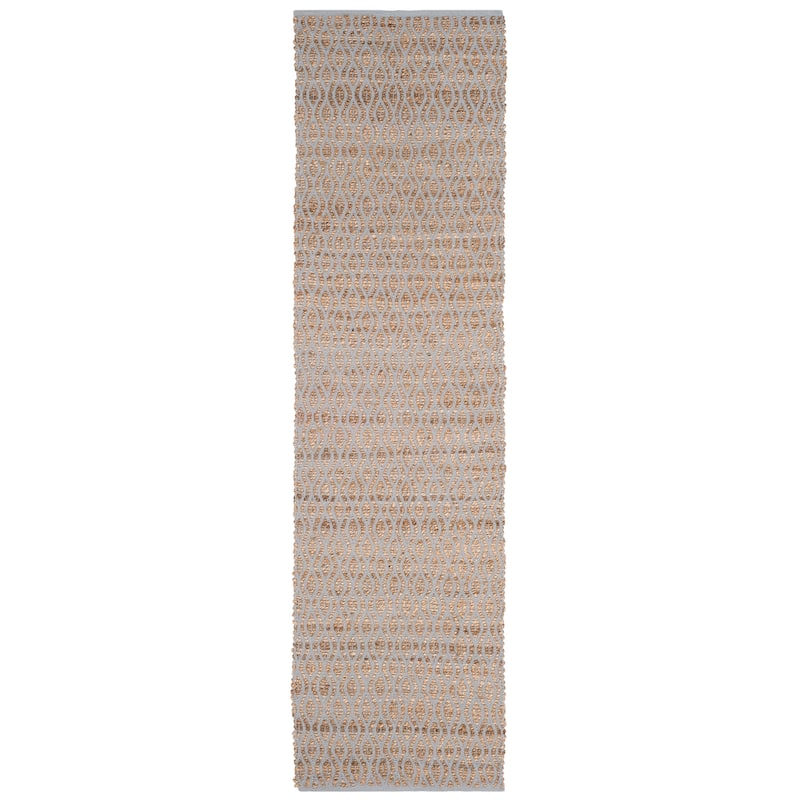 SAFAVIEH Handmade Cape Cod Evelijn Coastal Jute Rug - 2'3" x 8' Runner - Silver/Natural