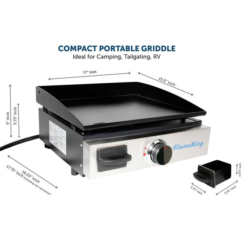 Flame King 17-inch Propane Griddle for RV Pullout Kitchen