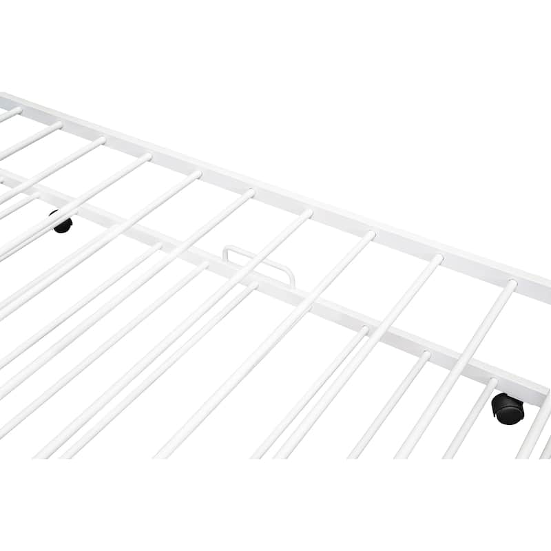 Metal House Bed With Trundle, Twin Size House Bed