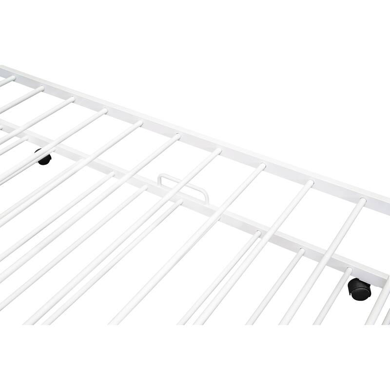 Metal House Bed with Handy Trundle, Perfect for Sleepovers and Small Spaces