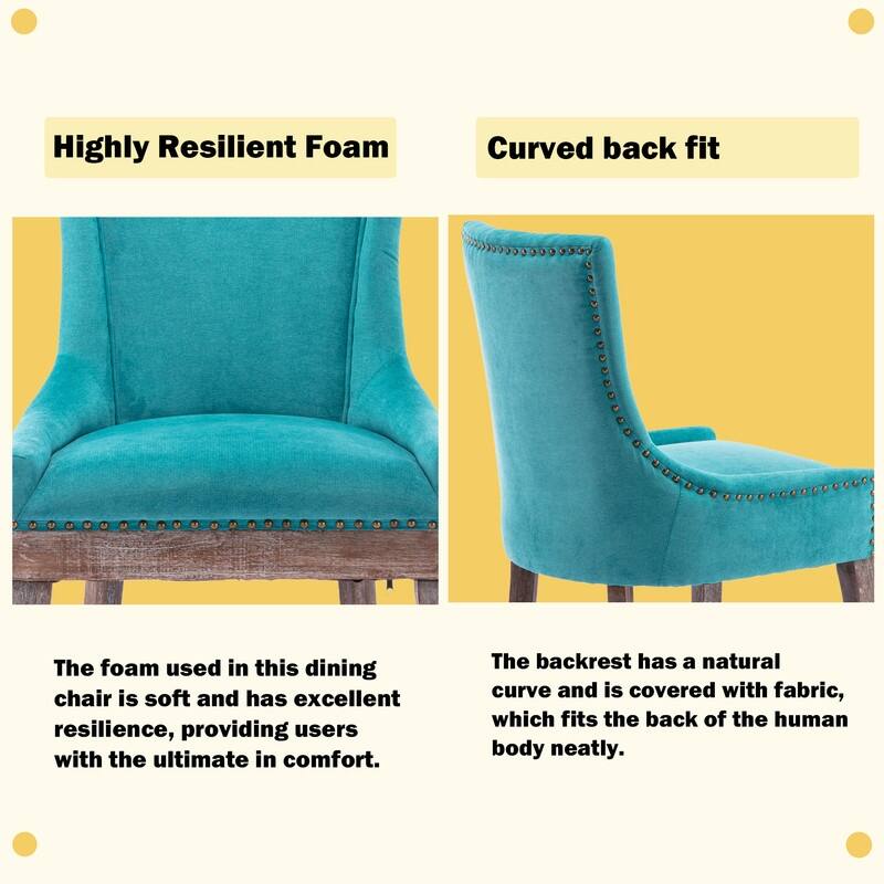 Thickened Side Dining Chair with Solid Wood Legs Set of 4