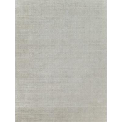 EXQUISITE RUGS Duo Hand-loomed Wool/Bamboo Silk White/Grey Area Rug.
