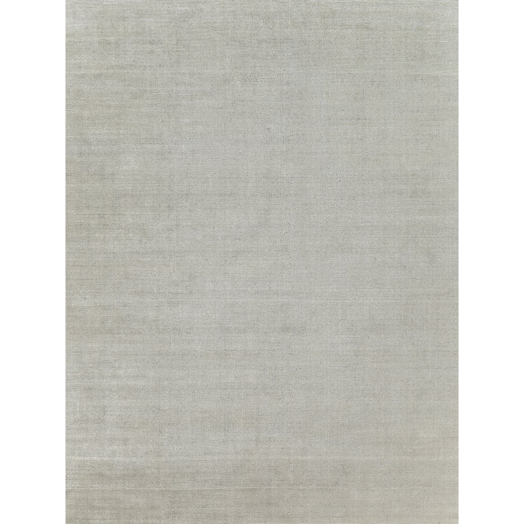 EXQUISITE RUGS Duo Hand-loomed Wool/Bamboo Silk White/Grey Area Rug.