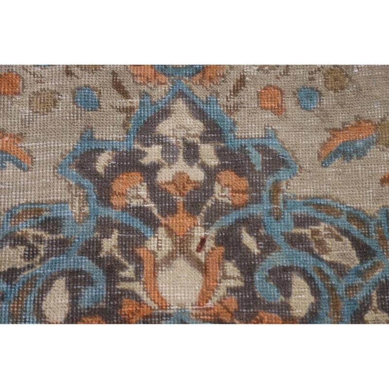 Distressed Over-Dyed Tabriz Persian Antique Rug Handmade Wool Carpet - 6'5"x 9'3"