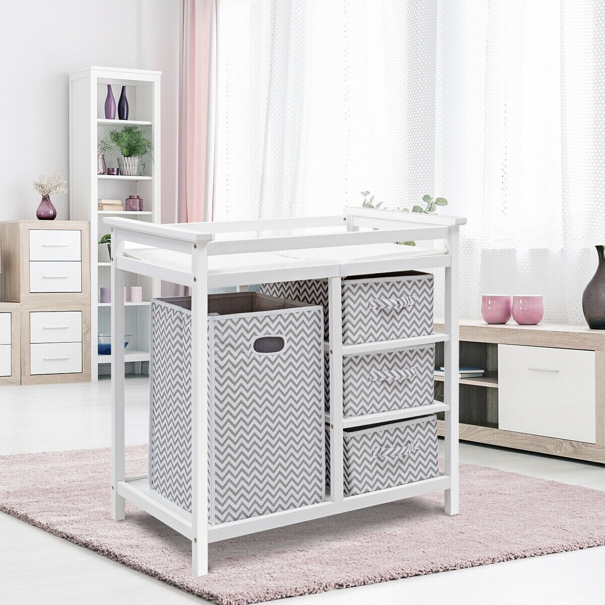 baby changing table with hamper