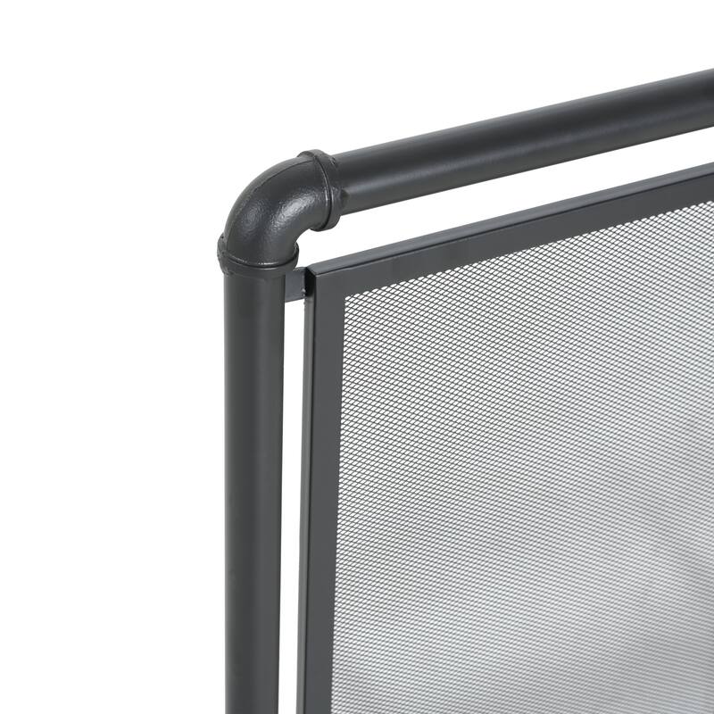 Christopher Knight Home - Celeste Mid-Century Modern Iron Fireplace Screen with Industrial Water Pipe Design - 36" W x 29" H
