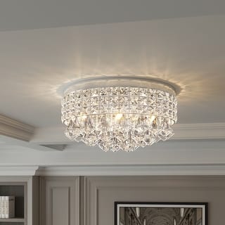 Maxax 4 - Light 15'' Crystal Metal Flush Mount