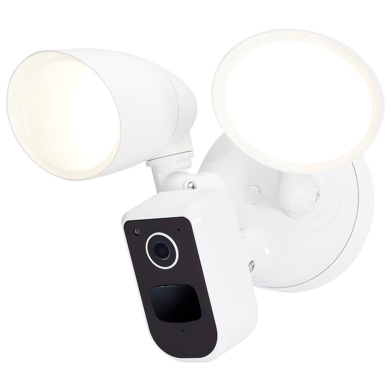 20W Bullet Outdoor SMART Security Light with Camera Starfish Enabled 3K/4K/5K CCT Selectable White - White