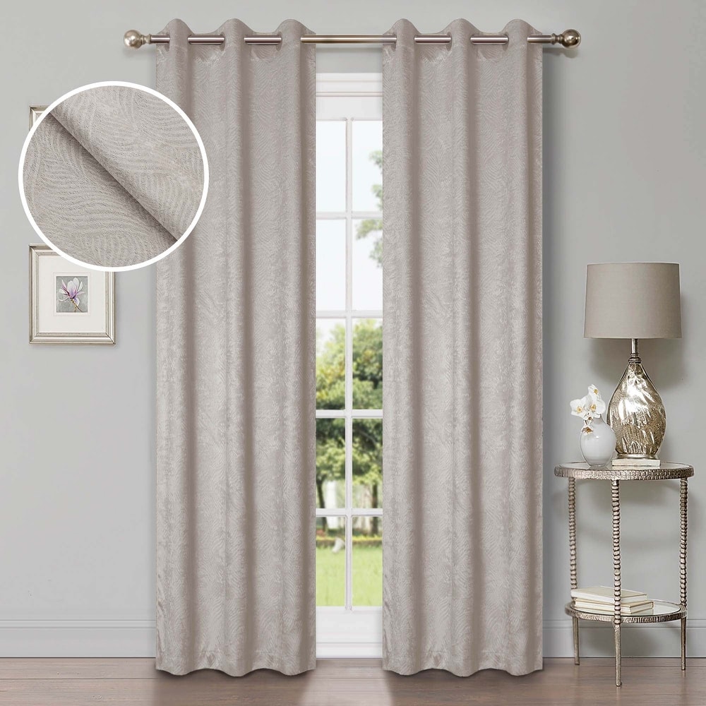 Superior Wave Washable Room Darkening Curtains, Set of 2 Panels