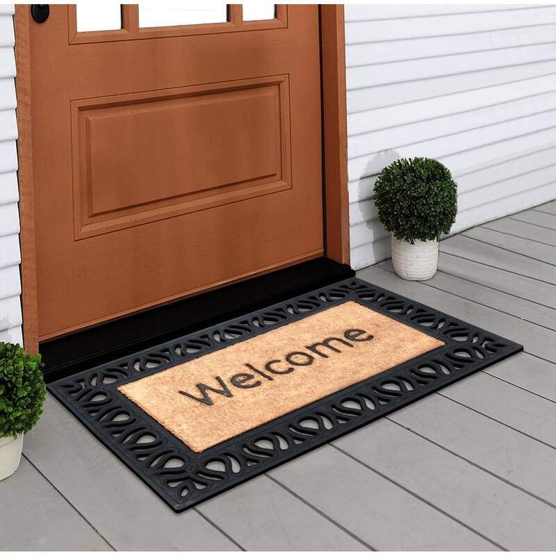 A1HC Rubber and Coir Paisley Beautifully Design Outdoor Durable Doormat 18"X30"