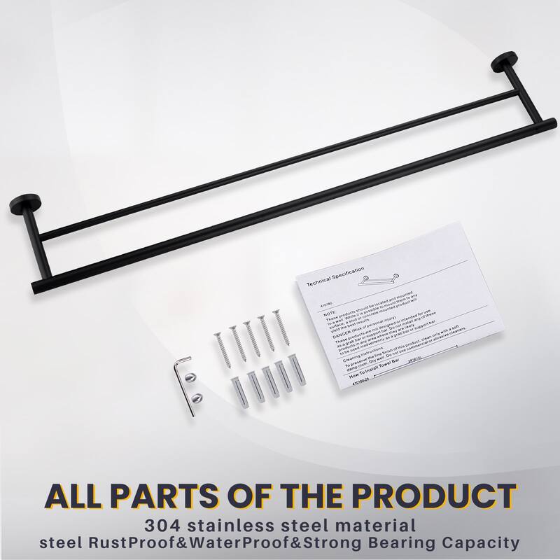 WOWOW Wall Mounted Stainless Steel Double Towel Bar