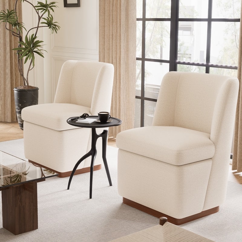 Modern Upholstered Accent Chair with Back for Dining Room, Living Room, Bedroom