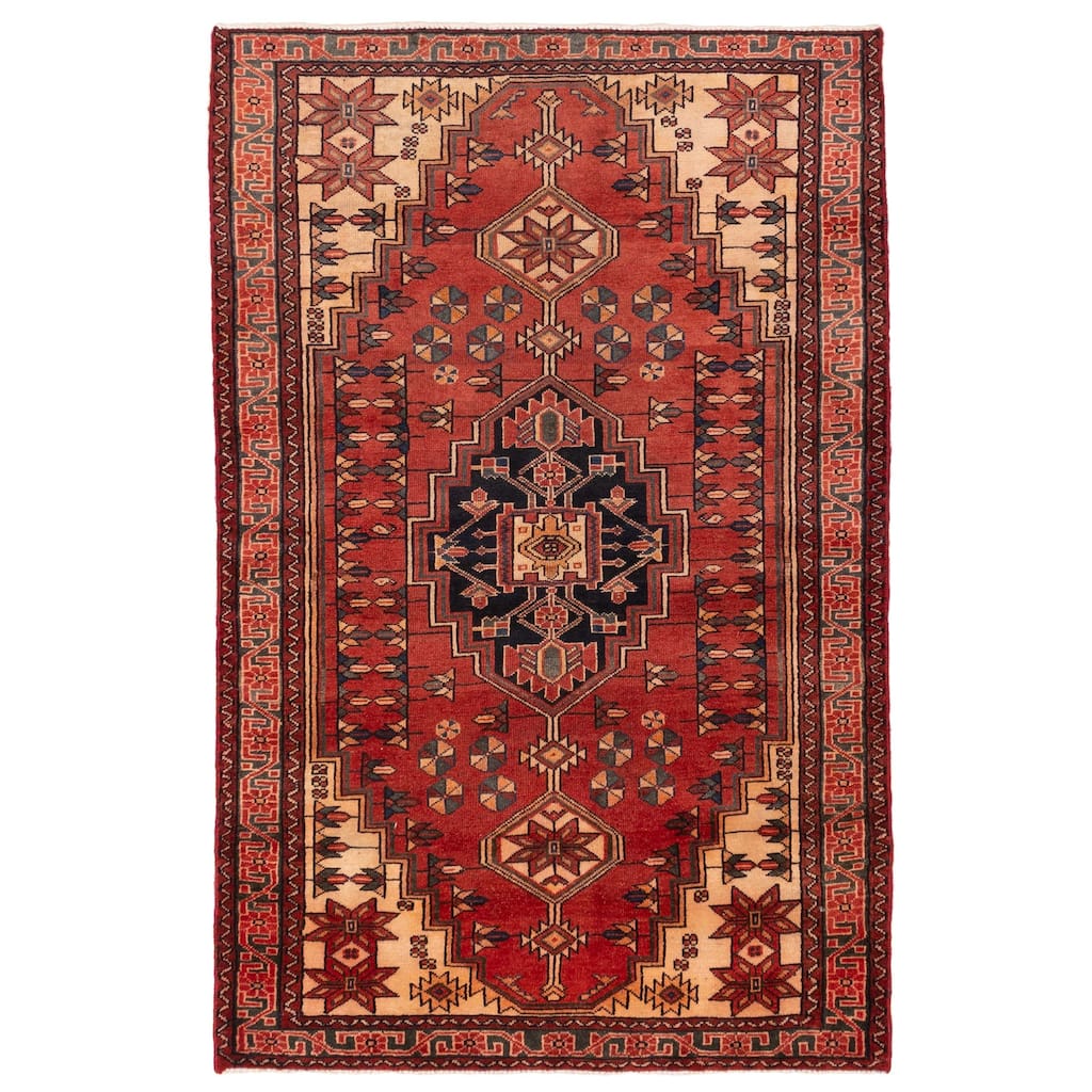ECARPETGALLERY Hand-knotted Konya Anatolian Red Wool Rug - 4'2 x 6'4