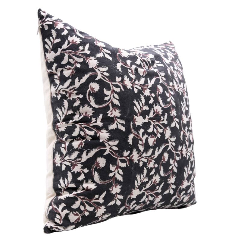 Fabdivine Hand Block Print Pillowcase in Cotton for Hotel Floral Cushion Cover Farmhouse Throw Décor, Coastal Tulip