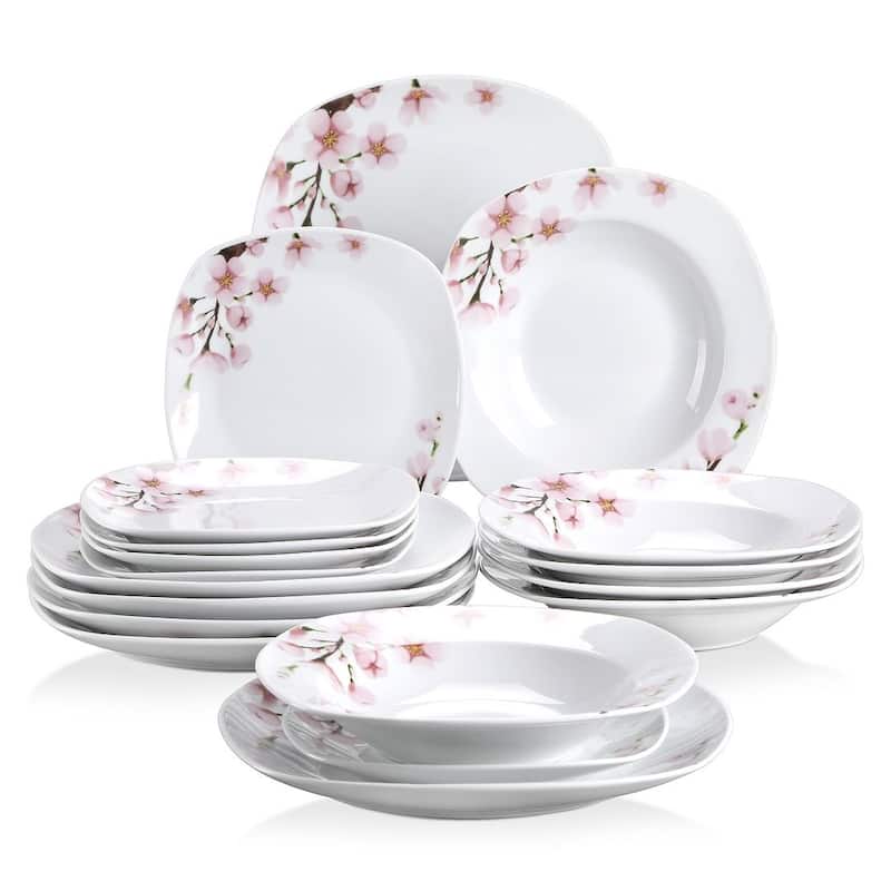 VEWEET Annie Flower Dinnerware Set (Service for 6) - 18 Piece