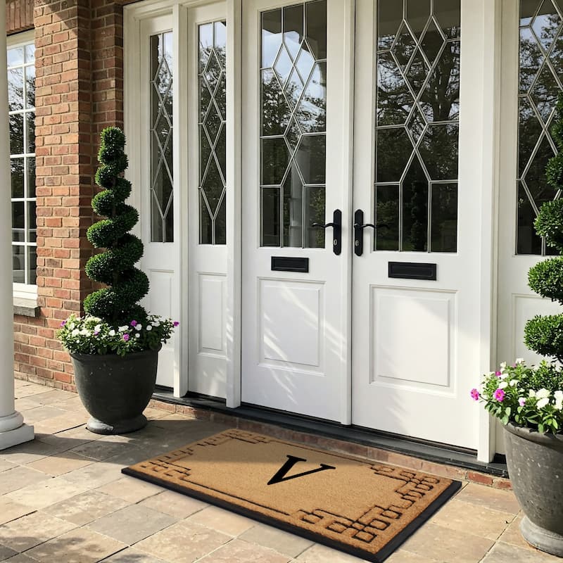 A1HC Natural Coir & Rubber Door Mat, Heavy Duty, Dirt Trapping, Long-Lasting Entrance Doormats,Thick & Durable Outdoor Entry Mat