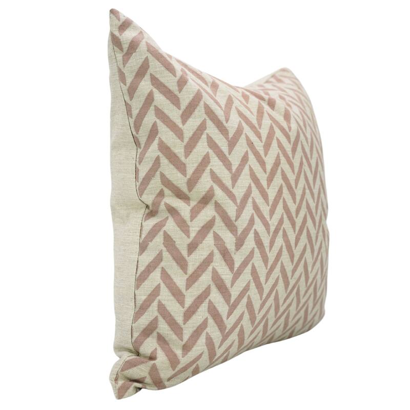 Fabdivine Floral Throw Fall Summer Décor Pink Pillow Cover Handmade Linen, for Farmhouse Guest Room or Couch, Custard Apple