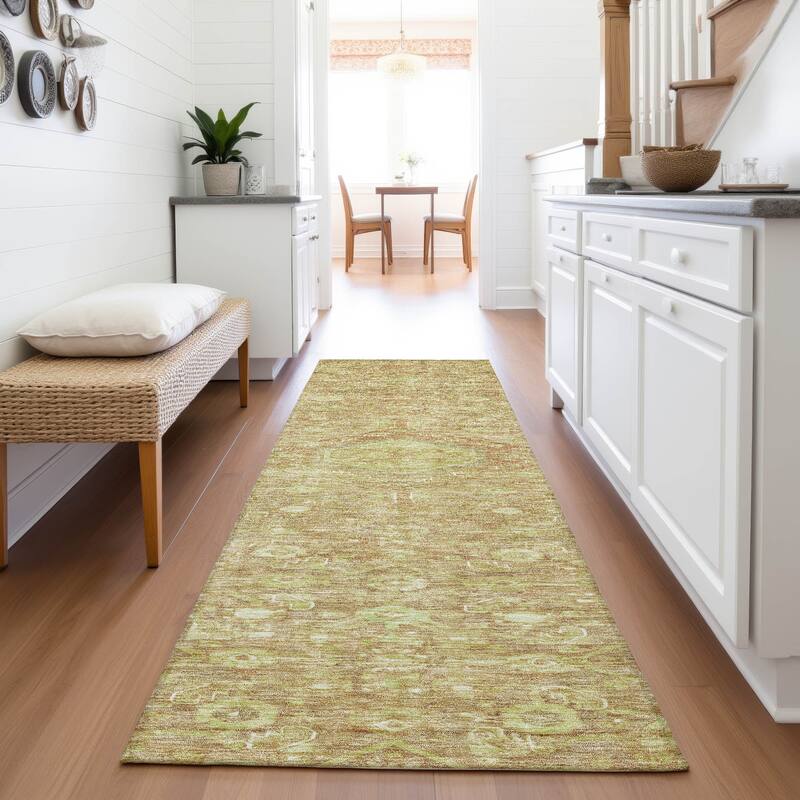 Premium Washable Super Soft Traditional Global Mayfield Rug - Terracotta - 2'3" x 7'6"