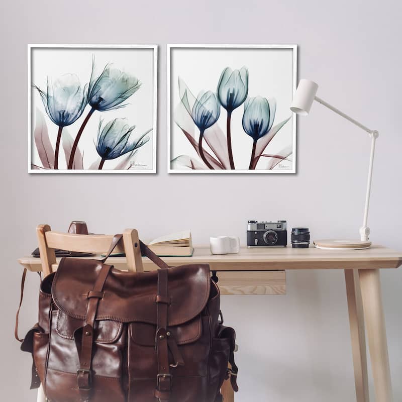 Stupell Vibrant Blue Tulips Framed Giclee Art Design By Albert Koetsier (Set of 2)