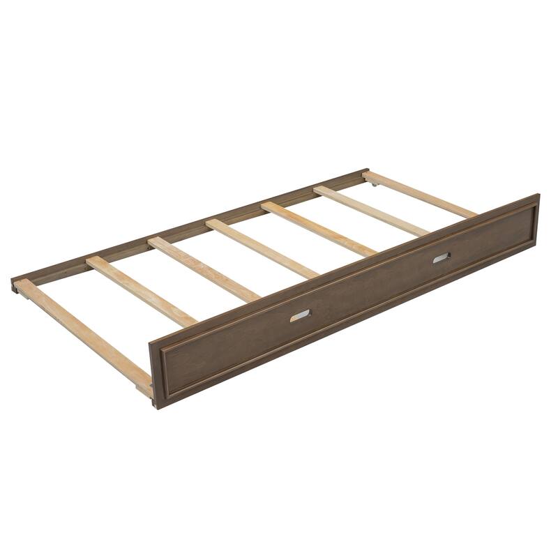 Full Size Wood Daybed with Storage Shelves, USB Charging Ports, LED Lights, and Trundle - Box Spring Not Required