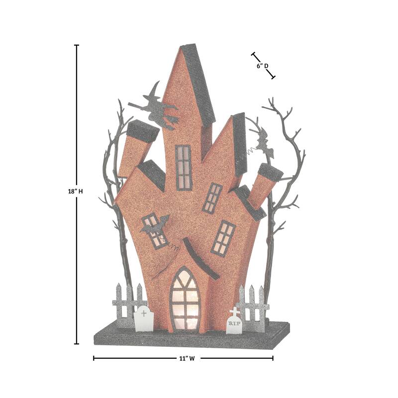 18" LED Cardboard Haunted Mansion