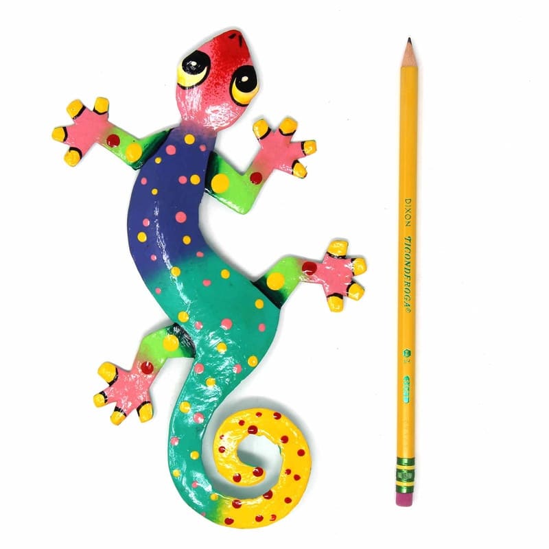 Handmade Recycled Metal Gecko Wall Art (Haiti)