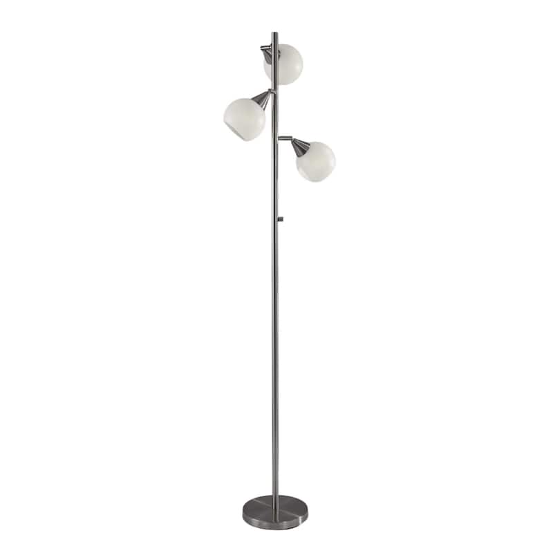 Silver Metal Dome Shade Traditional Floor Lamp with Rotary Switch 71 Inches - 16” x 16” x 71” (D x W x H)