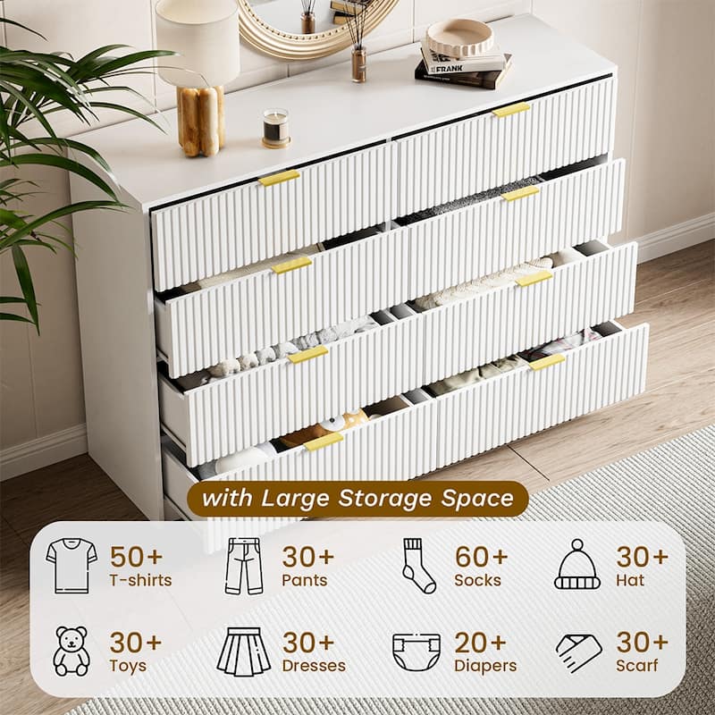8-Drawer Double Dresser for Bedroom