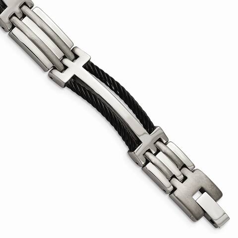 Chisel Titanium Black IP-Plated 8.5 Inch Contemporary Bracelet