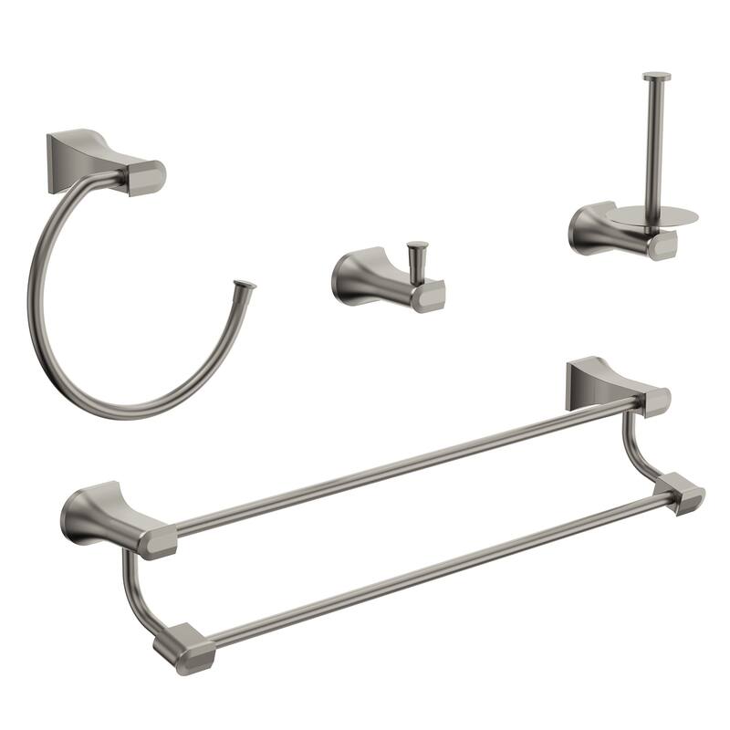 4-Piece Bathroom Hardware Set Bathroom Accessory Set - Brushed Nickel