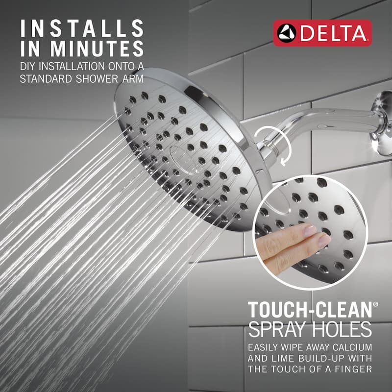 Delta 75104 PivotPro 1.75 GPM Single Function Raincan Shower Head with - Champagne Bronze