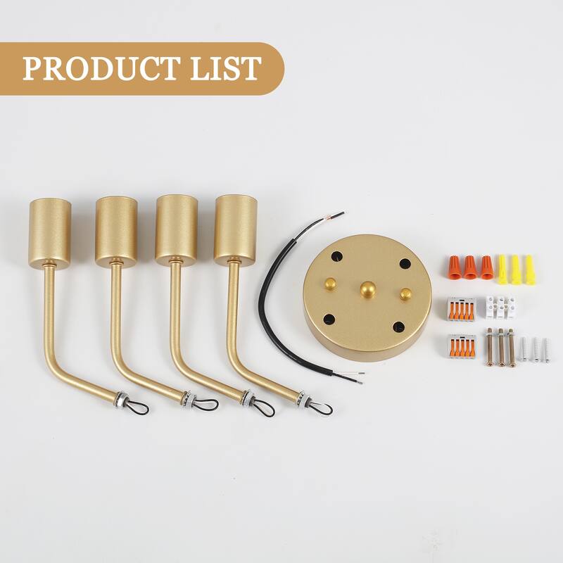 Modern 4-Light Semi Flush Mount Ceiling Light for Dining Room Bedroom Hallway Entryway