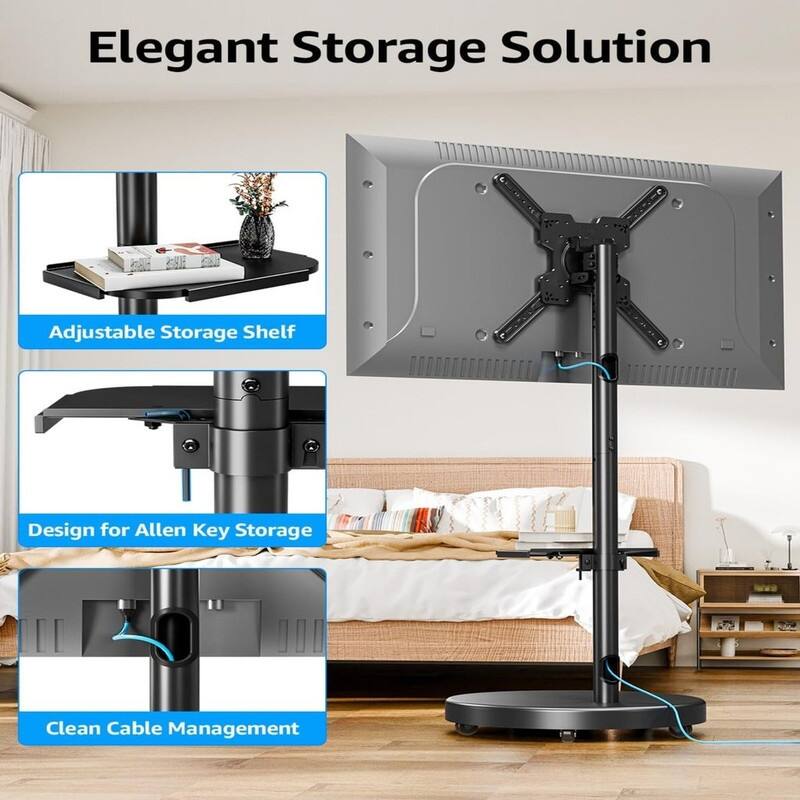 Rolling Mobile TV Cart