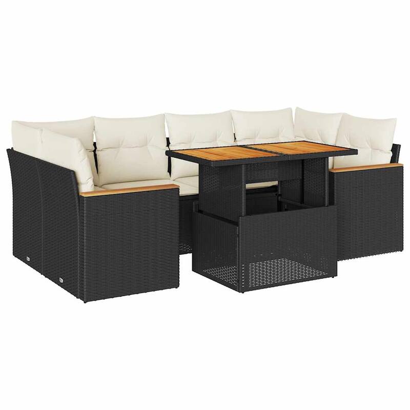 vidaXL Garden Sofa Set Black PE rattan Large Modular Garden Sofa Set - 21.7 x 39.4 x 28.7