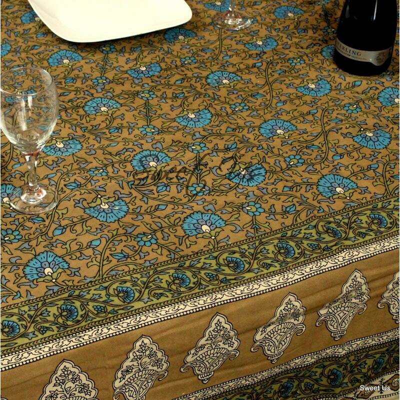 Cotton Extravagant Floral Vine Tablecloth Rectangle