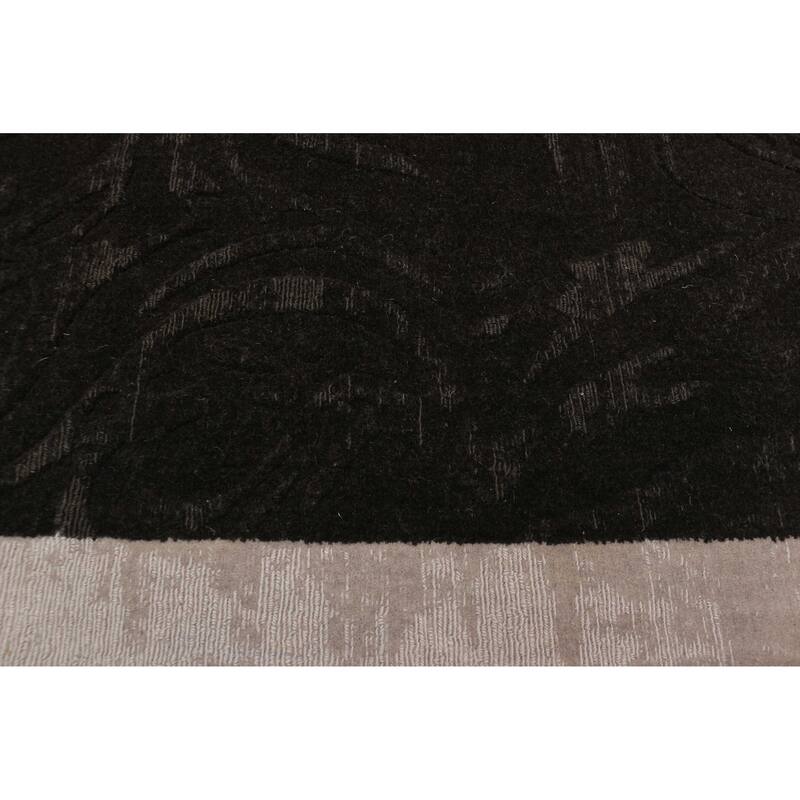 ECARPETGALLERY Hand Loomed Kashkuli Gabbeh Black, Grey Wool Rug - 5'5 x 7'8