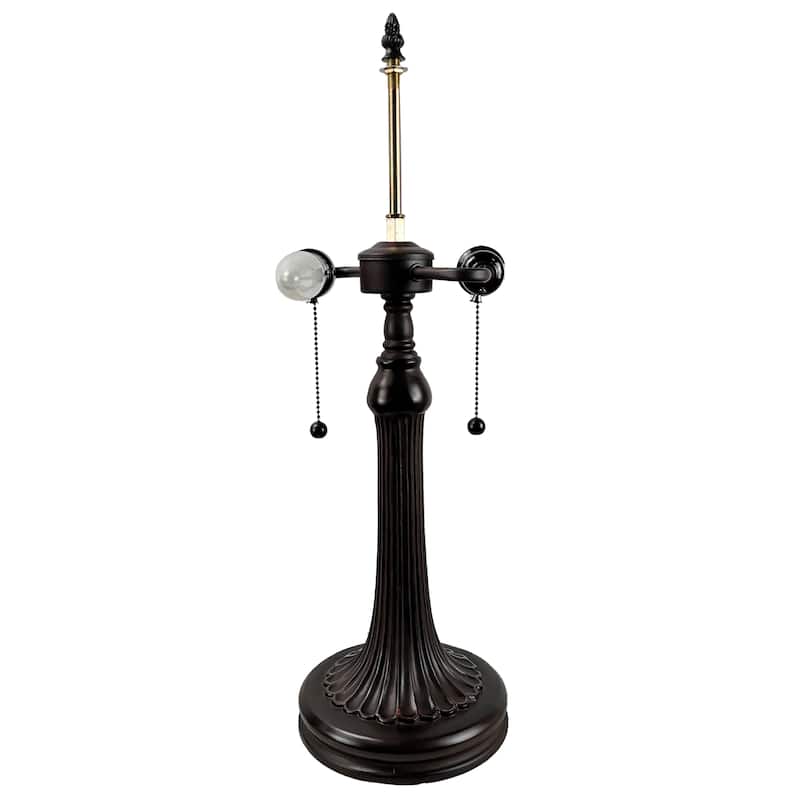 Tiffany Style Table Lamp 23" Tall Stained Glass Floral Decor Nightstand Bedroom Office Handmade Gift AM1534TL16B Amora Lighting