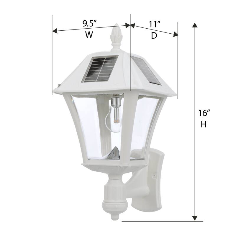 Baytown II Bulb Black Solar 3' Fitter Post Light with Pier and Wall - N/A