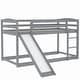 preview thumbnail 30 of 29, Low Bunk Beds with Ladder,Twin over Twin Bunk Bed with Convertible Slide and Ladder