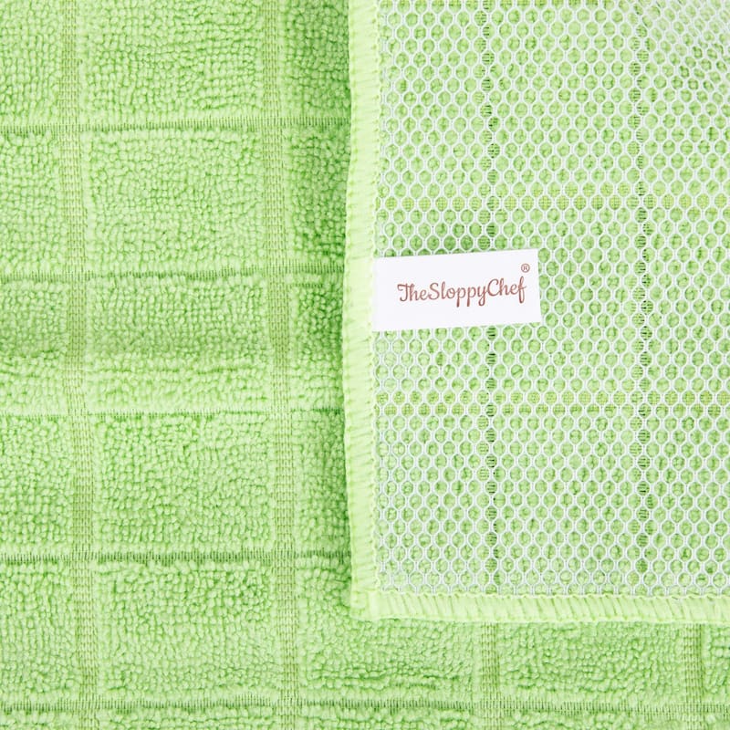The Sloppy Chef Mesh Backed 12-Piece Dishcloths - 12x12
