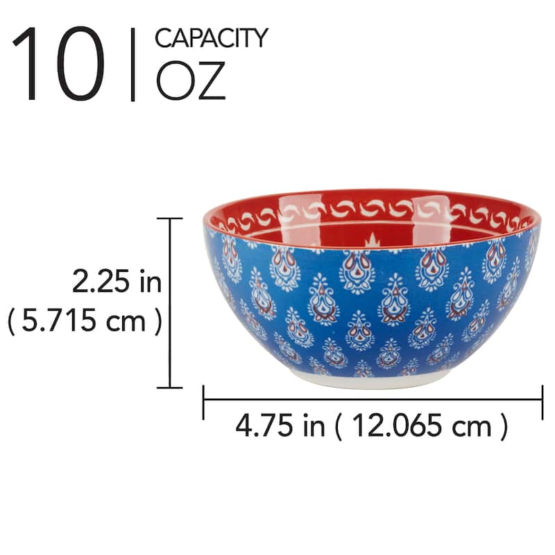 Certified International Panache Set of 6 All Purpose Bowl 4.75" 6 asst - 4.75" Diam x 2.25"