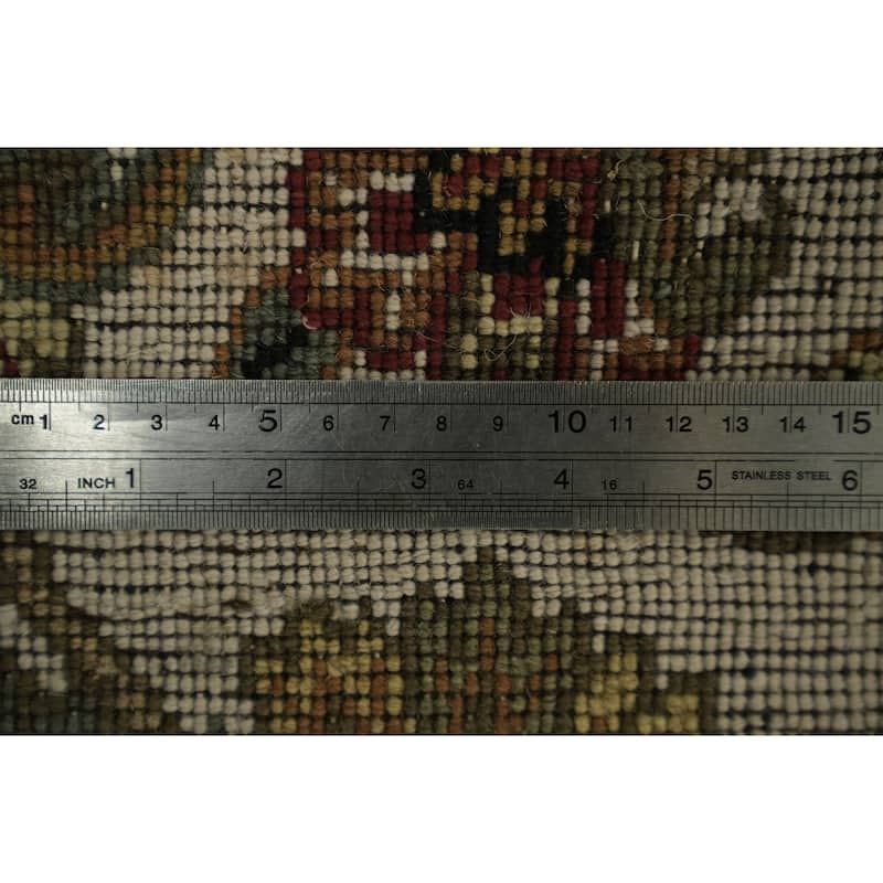 Hand Knotted Oriental 100% Wool Carpet Traditional All-Over Beige & Ivories Agra Runner Rug - 9' 6'' X 2' 6''