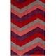 preview thumbnail 7 of 14, Hand-tufted Chevron Geometric Contemporary Area Rug - 9' x 13' Red