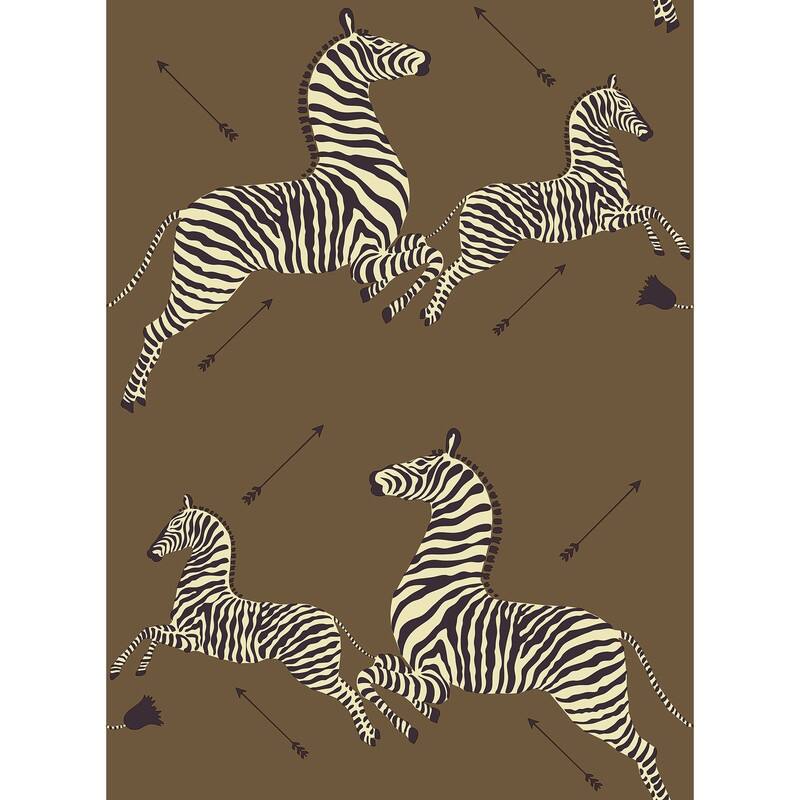 Scalamandre Safari Brown Zebra Safari Self Adhesive Peel & Stick Wallpaper
