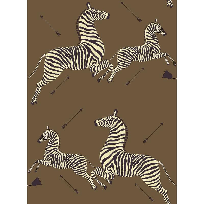 Scalamandre Safari Brown Zebra Safari Self Adhesive Peel & Stick Wallpaper