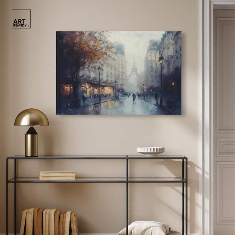 Foggy Paris Canvas by Art Remedy, Gallery Wrapped